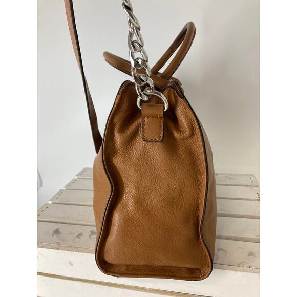 MICHAEL KORS, LARGE BROWN PEBBLED LEATHER SHOULDER BAG (ASIS) - Picture 4 of 16